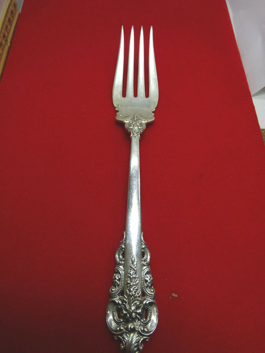 Grande Baroque by Wallace Sterling Silver Meat Fork, 8 1/4",Hallmarked,NO MONO