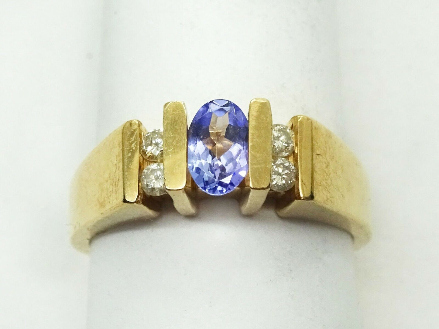 0.61ct tw Natural Tanzanite & Diamond Ring 14k Gold Size 7 Carte Blu Report