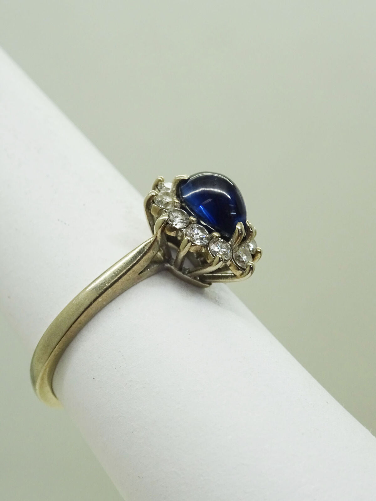 1.69ct tw Natural Sapphire & Diamond Ring 14k White Gold Size 6.75