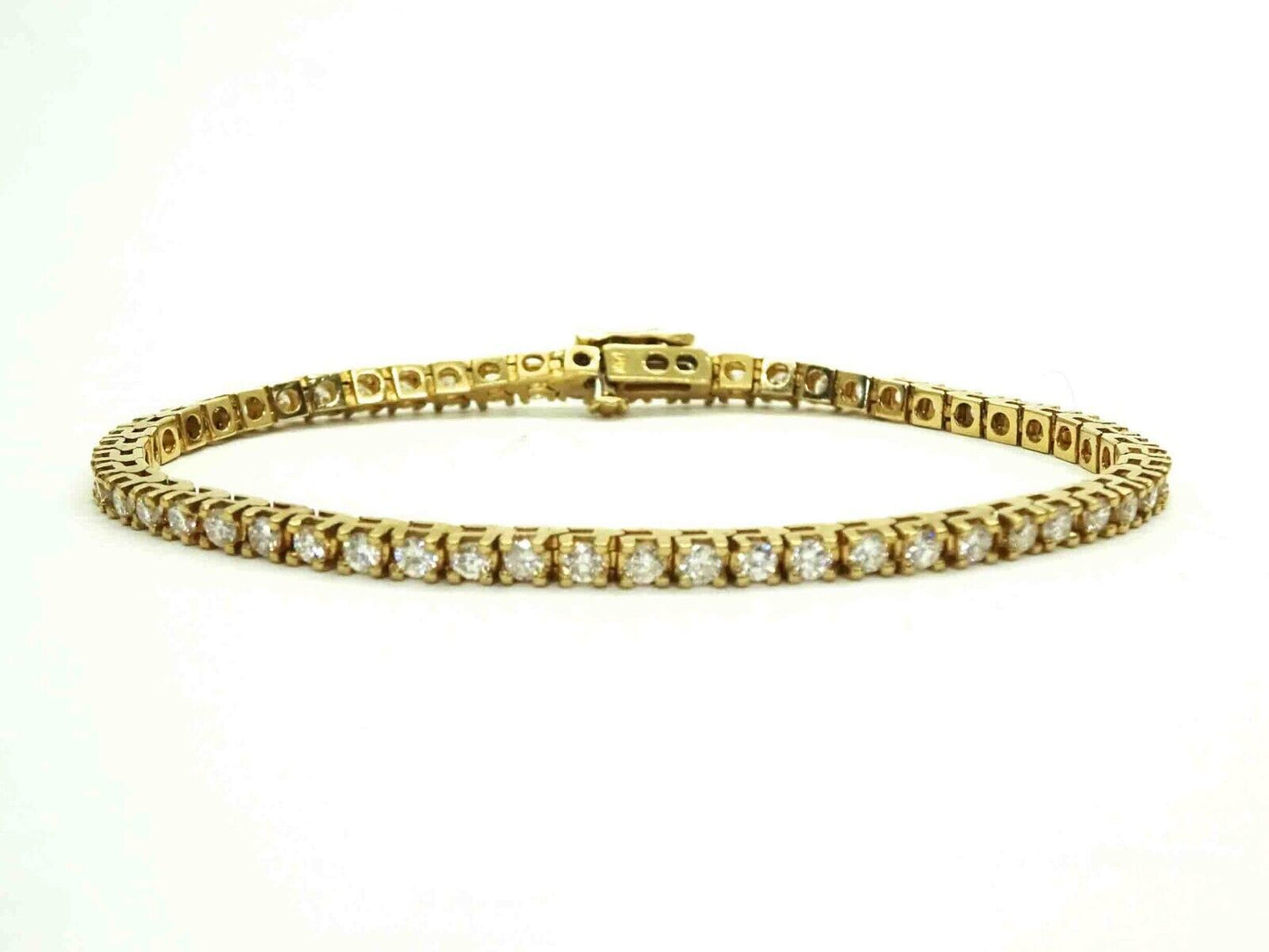 2.91ct tw Natural Diamond 3mm Line Tennis Bracelet 14k Gold