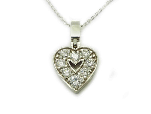 1ct tw Diamond Open Heart Pendant Necklace 14k White Gold