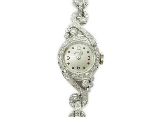 Ladies Hamilton Diamond Platinum Watch