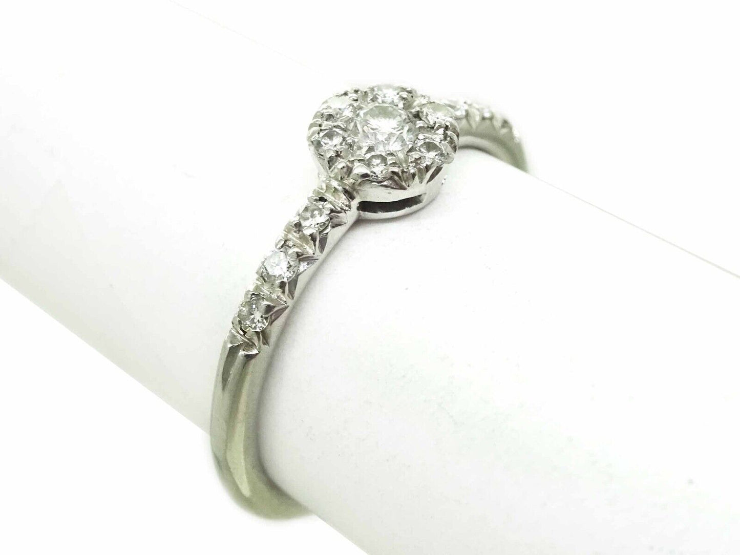 Favero Italy Designer 0.25ct tw Diamond Platinum Engagement Promise Ring Sz 4.5