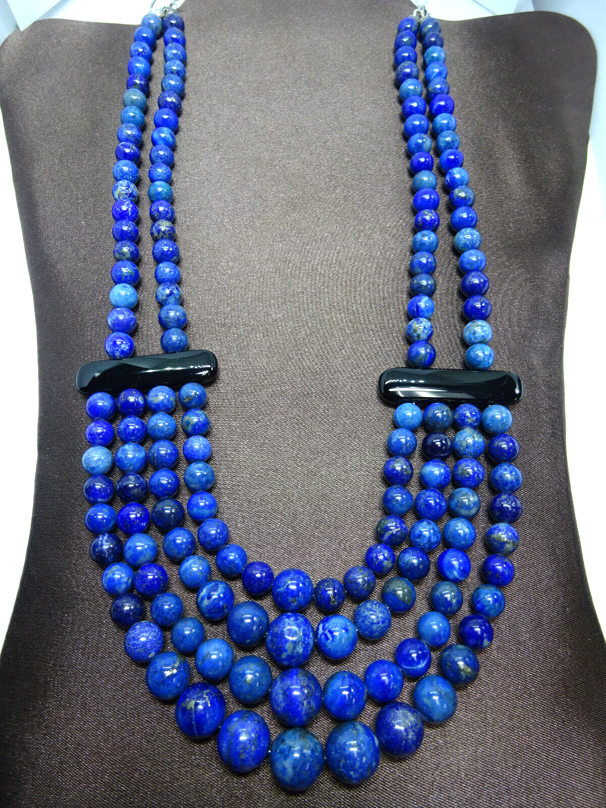 NEW Jay King Blue Lapis & Onyx Multi-Strand Bead Necklace,Desert RoseTrading,DRT