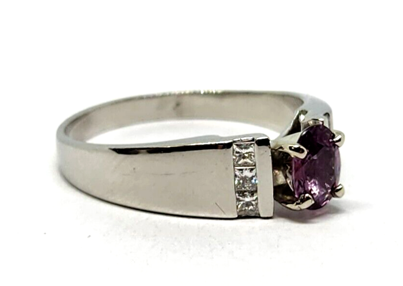 1.1ct tw Purple Sapphire & Diamond Platinum Ring, Size 11