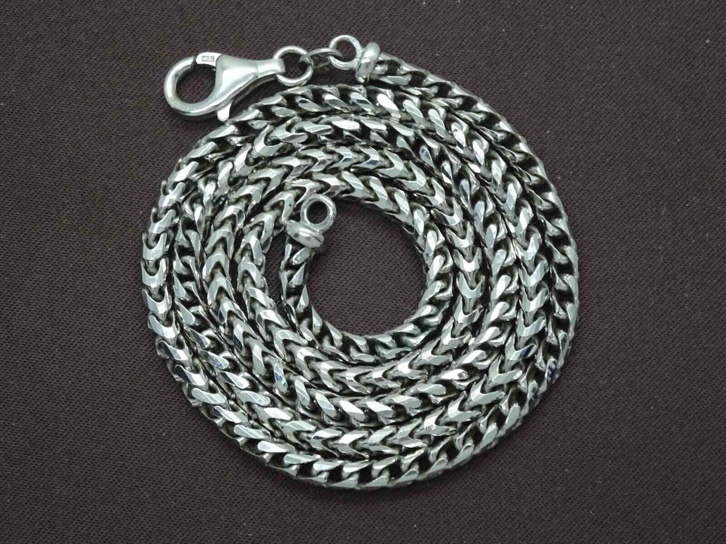 3mm Foxtail Link Chain Necklace 14k White Gold Italy Fancy 20" 25.8 Grams