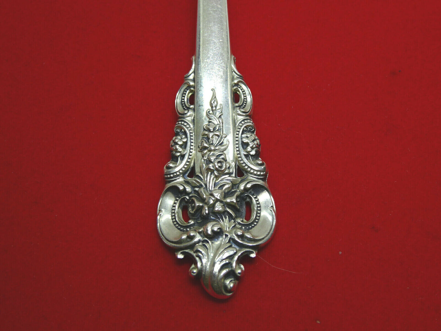 Grande Baroque by Wallace Sterling Silver Meat Fork, 8 1/4",Hallmarked,NO MONO