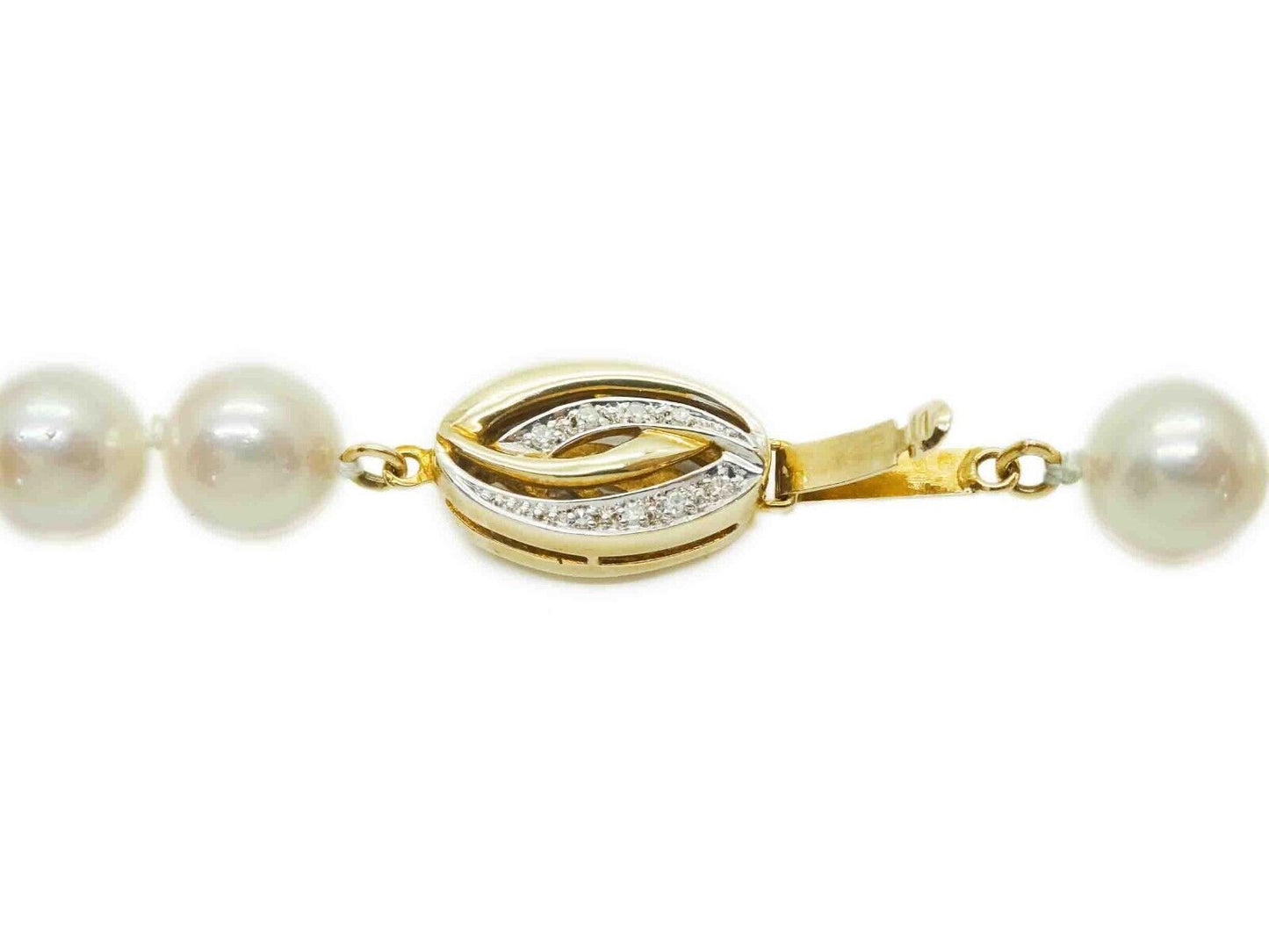 GIA Certified 8.5-9mm Cultured Saltwater Pearl Bead Necklace 14k Gold Clasp