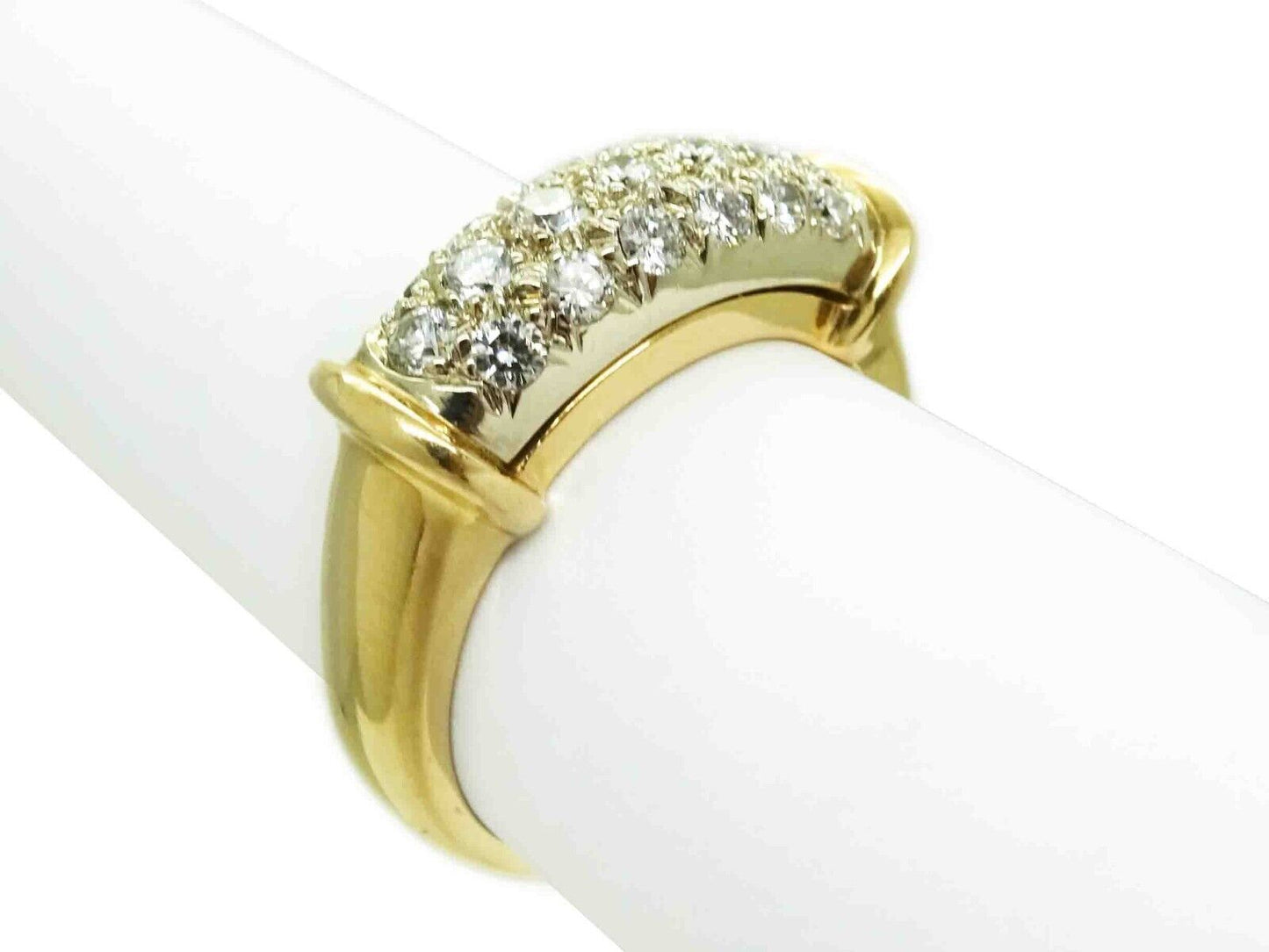 1.00ct tw Diamond Pavé Station Band Ring 14k Gold 6.1 Grams Size 6.5