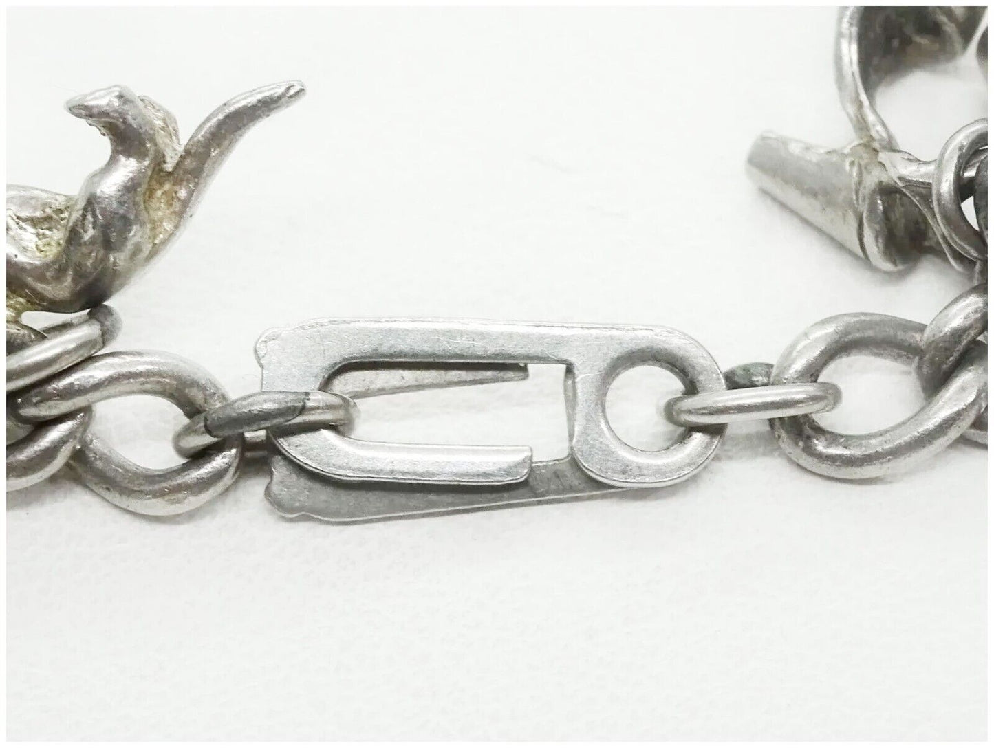 Estate Vintage Sterling Silver Charm Bracelet 12 Unique Charms 35 Grams