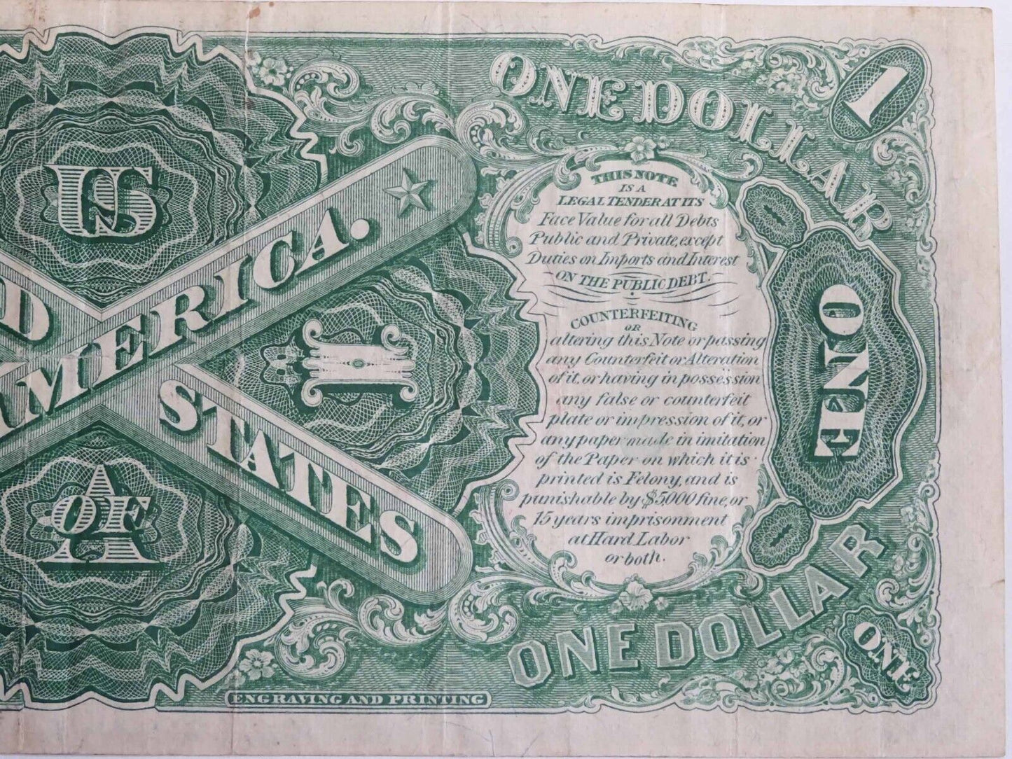 1917 $1 "Sawhorse" United States Legal Tender Large Note T16234469A