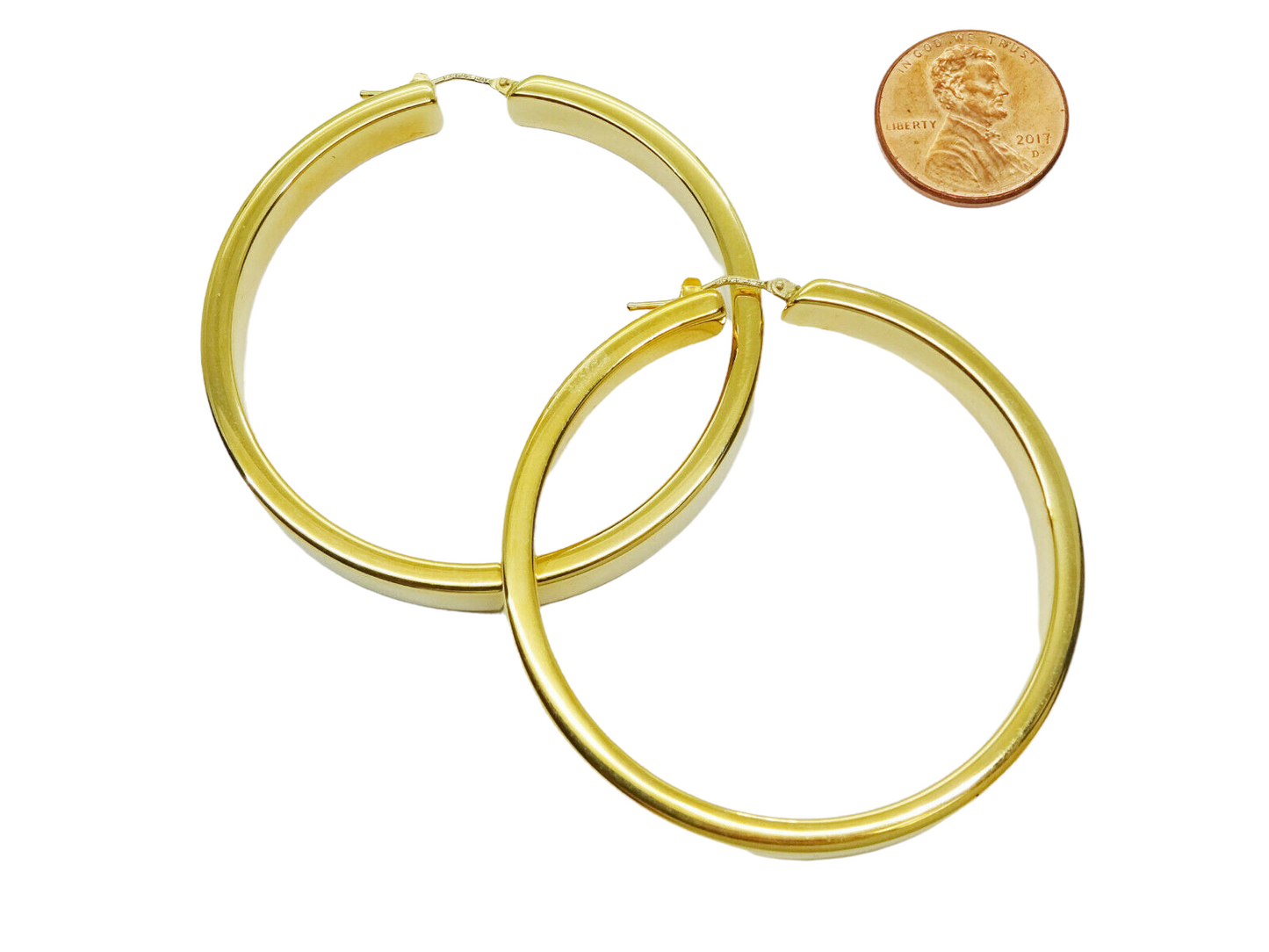 Milor Designer Italy Dia-Cut Wide Hoop Earrings 14k Gold