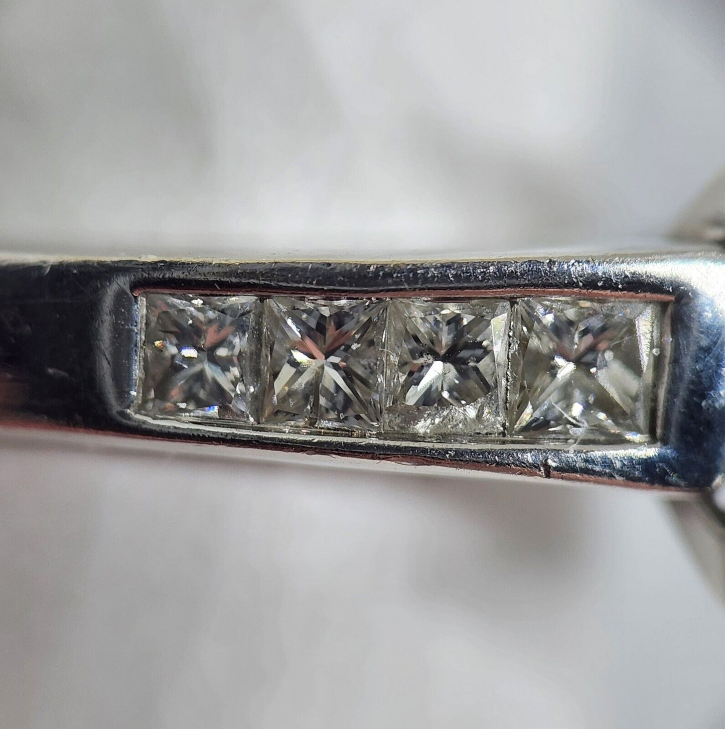 1.9ct tw Quad Princess-cut Diamond Engagement Ring 14k White Gold, Size 10