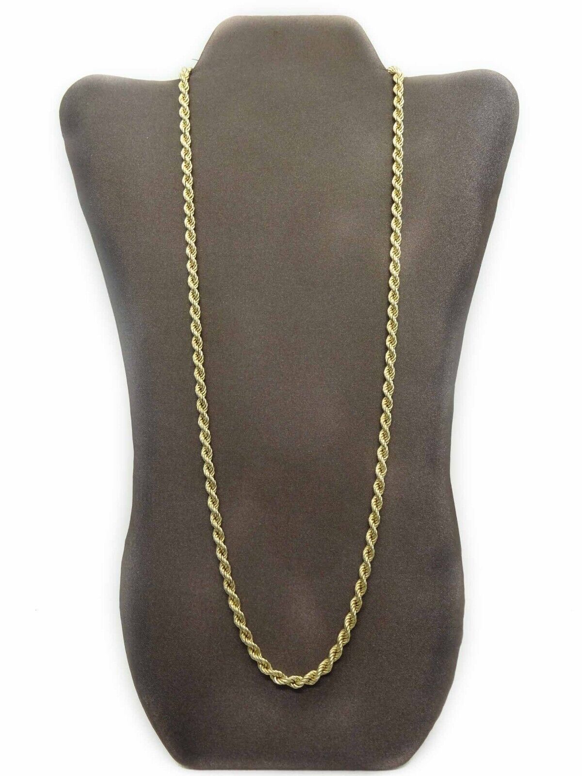 5mm Wide Rope Chain Necklace 14k Gold 28" Long 28.4 Grams