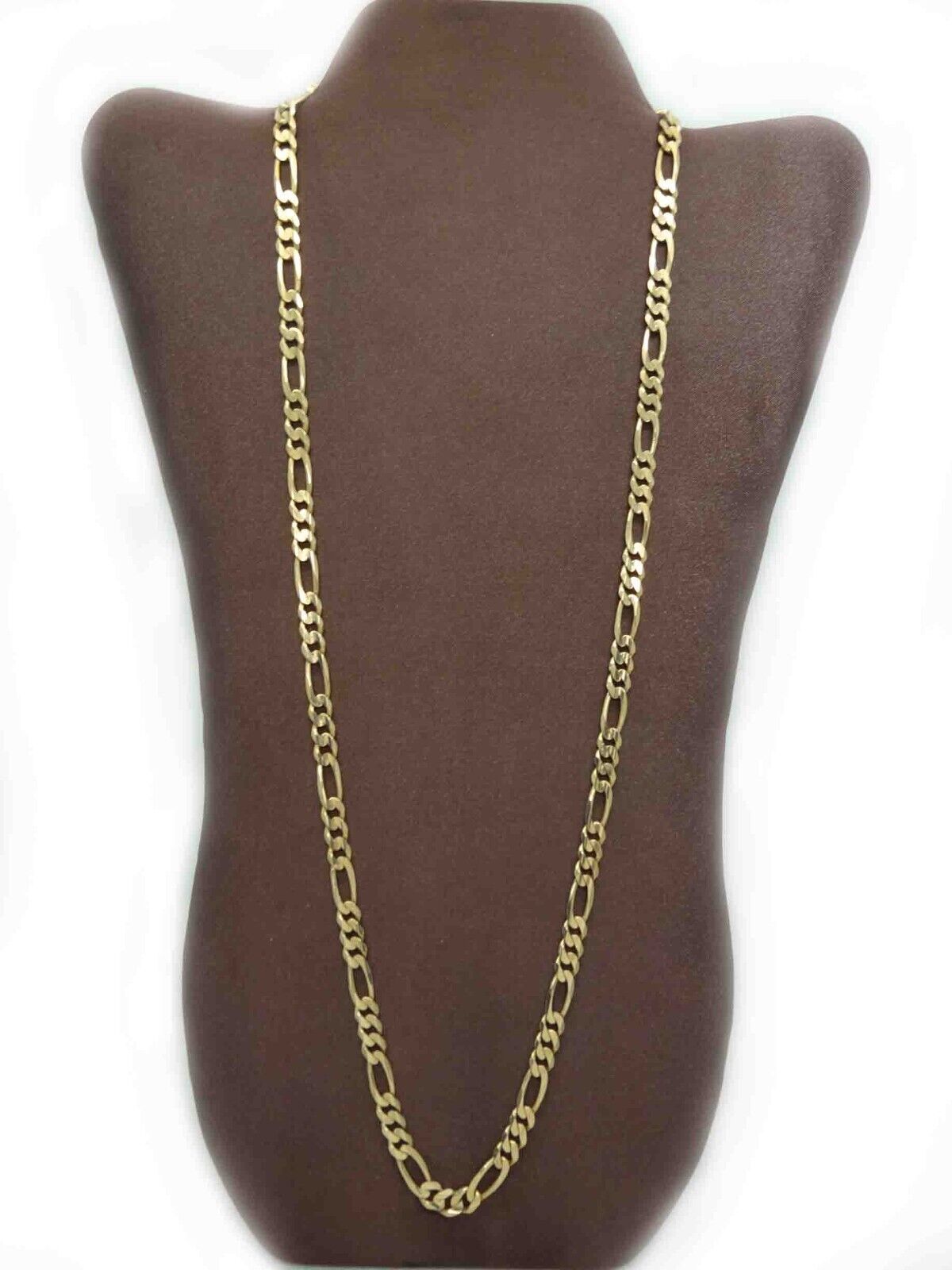 6.5mm Figaro Link Chain Necklace 14k Gold Kitsinian Italy 30.25" 57.2 Grams