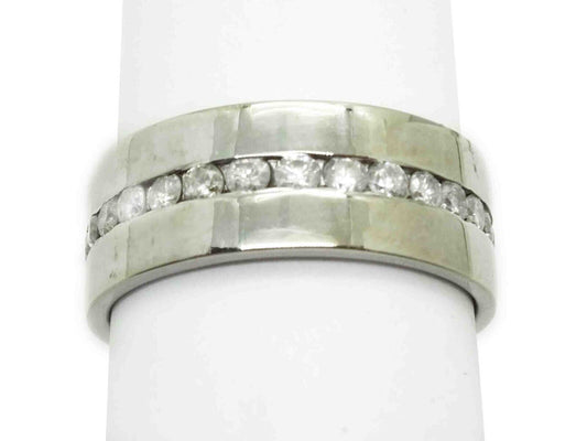 1.20ct tw Natural Diamond 7mm Eternity Band Ring 14k White Gold Size 7.75