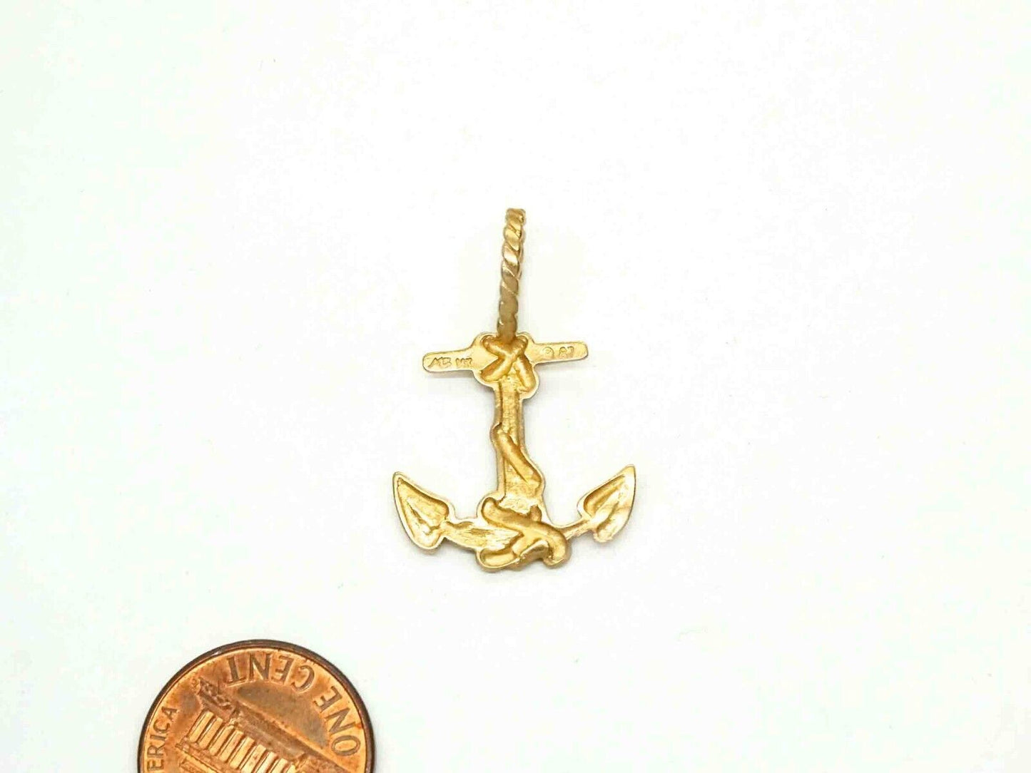 Michael Anthony Sea Anchor Rope Wrap Pendant 14k Gold 1.9 Grams