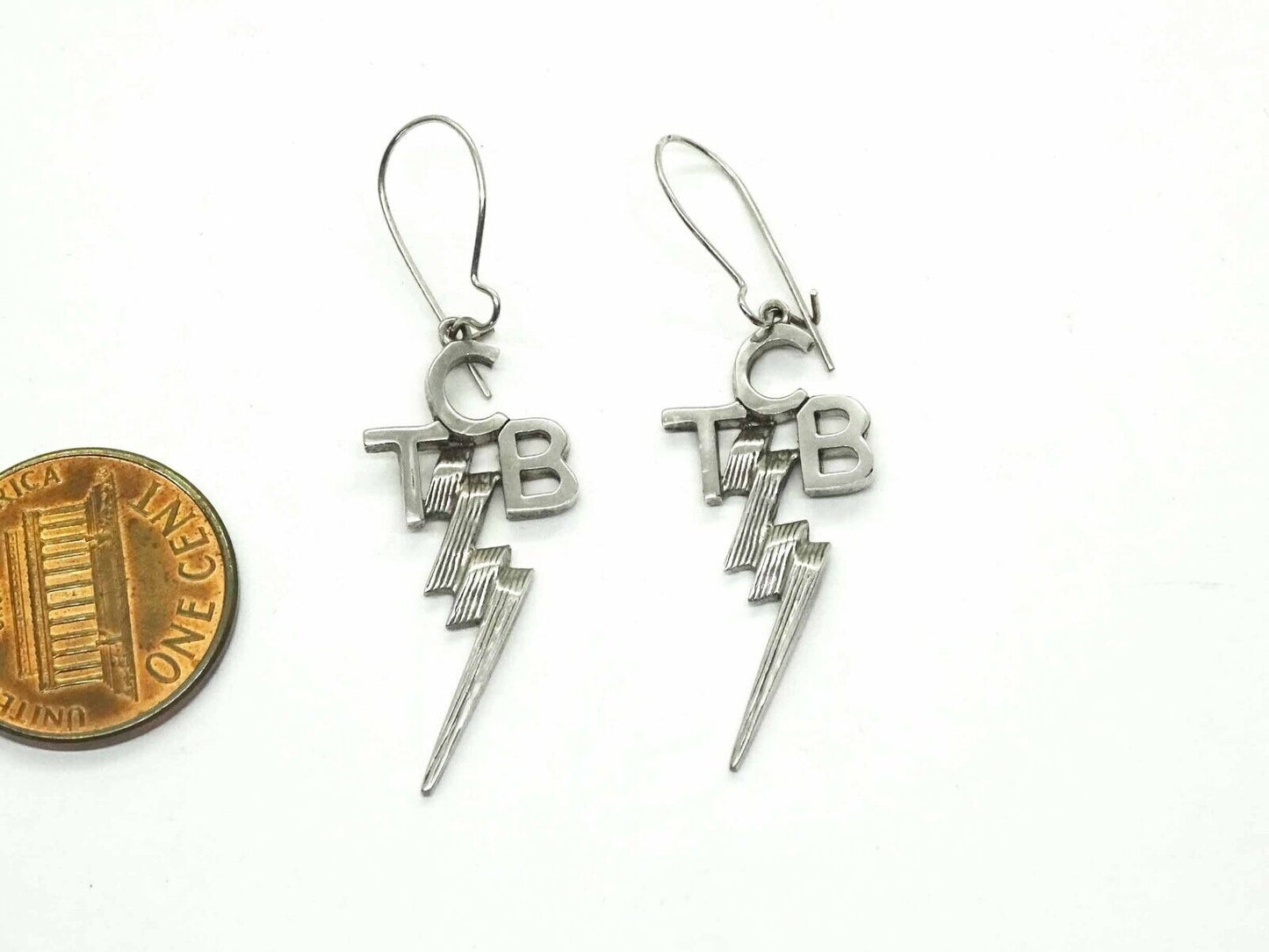 Elvis Presley TCB by Lowell Hays Sterling Silver Earrings Reduced Size