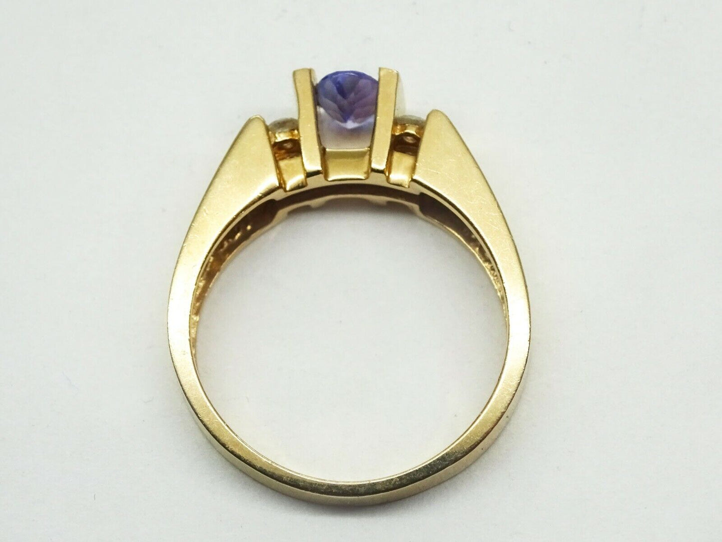 0.61ct tw Natural Tanzanite & Diamond Ring 14k Gold Size 7 Carte Blu Report