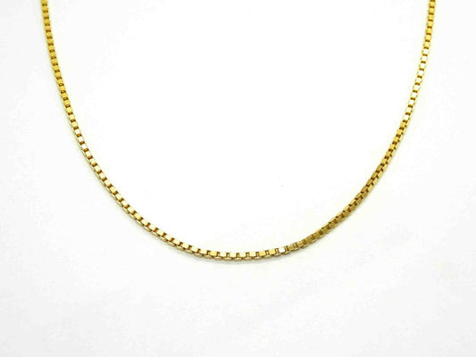 Thin Box Chain Necklace 14k Gold