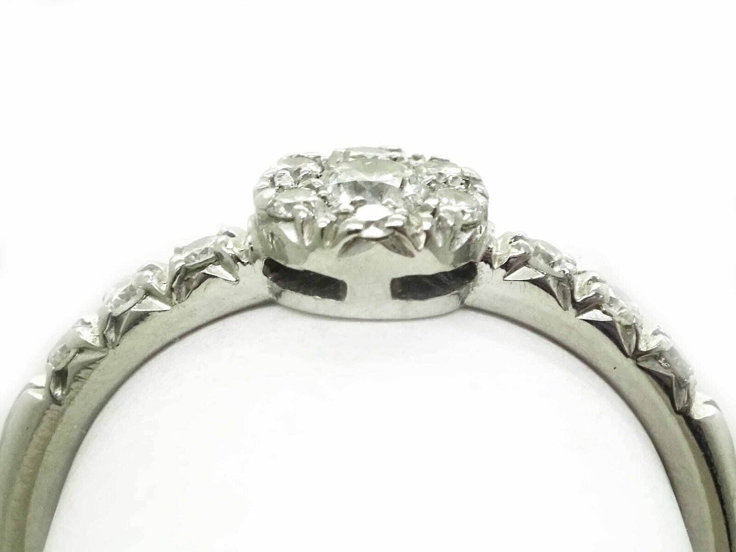 Favero Italy Designer 0.25ct tw Diamond Platinum Engagement Promise Ring Sz 4.5