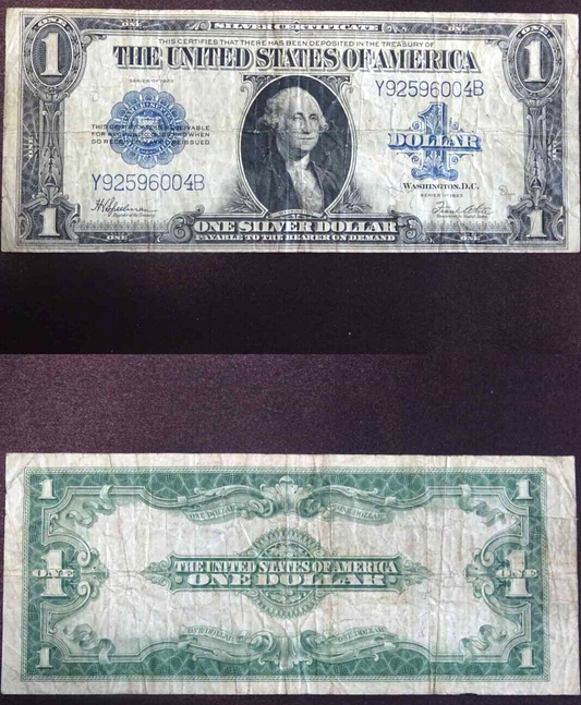 1923 $1 Silver Certificate Large Note Y92596004B