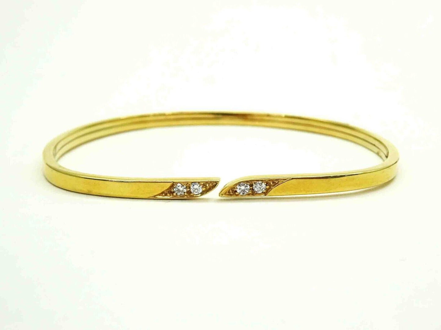 Sidney Garber Designer Natural Diamond Accent 3mm Wide Cuff Bracelet 14k Gold