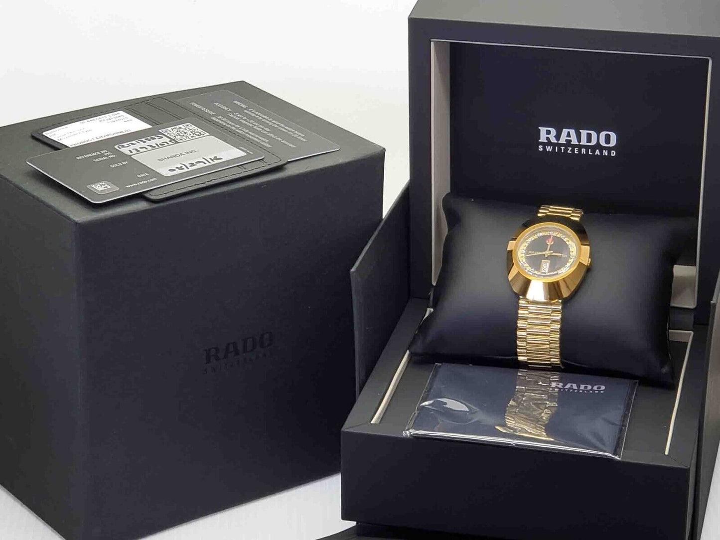 Rado Diastar Original Watch 35mm Case Gold Tone Stainless Steel #R12413583 + Box