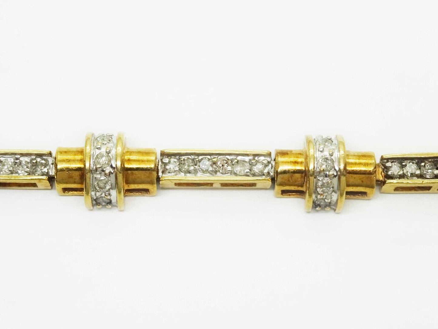 2.94ct tw Natural Diamond Tennis Bracelet 10k Gold 7.25"