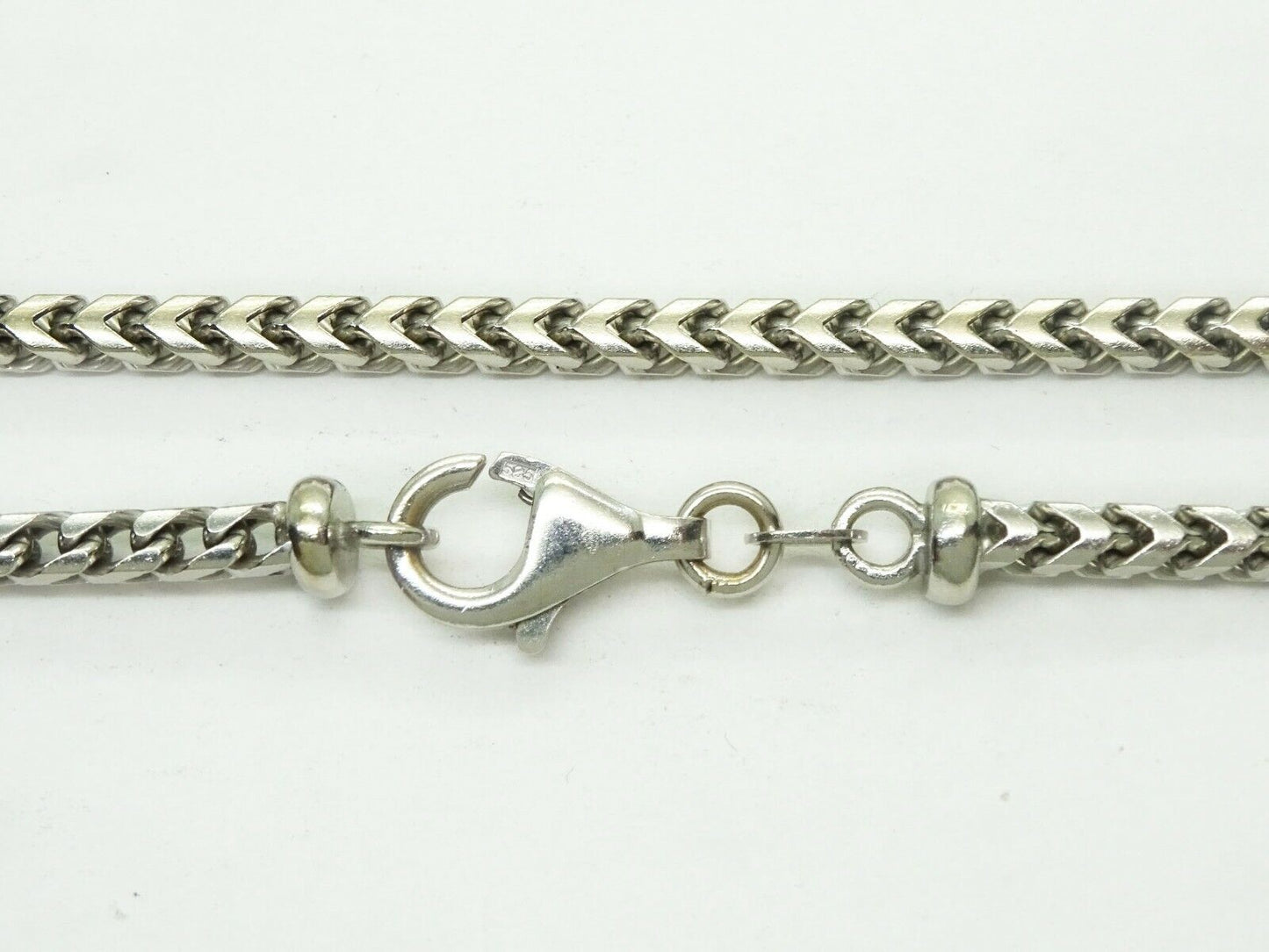 Extra Long 3mm Foxtail Link 14k White Gold Chain Necklace 28" 39.4 Grams