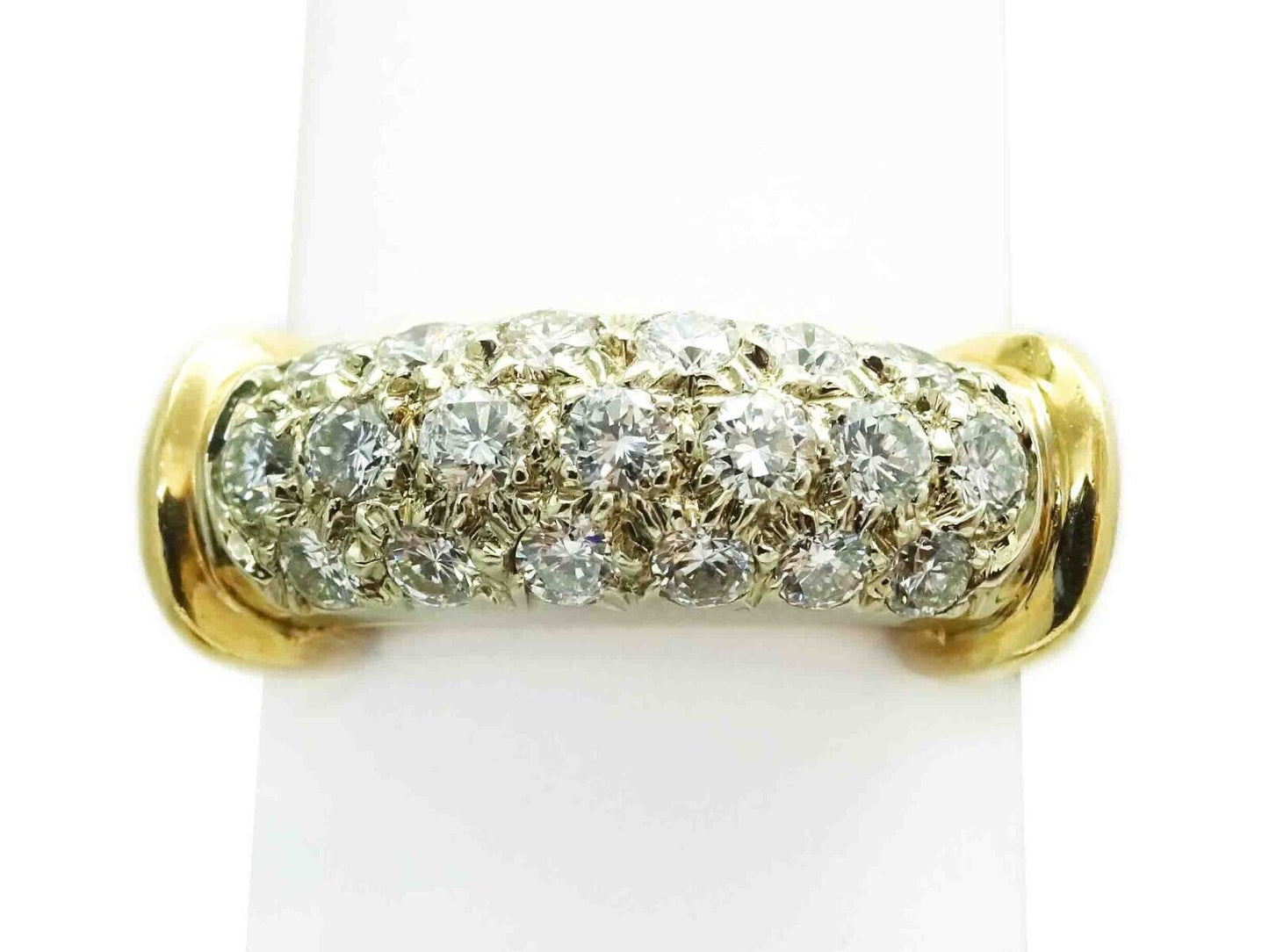 1.00ct tw Diamond Pavé Station Band Ring 14k Gold 6.1 Grams Size 6.5