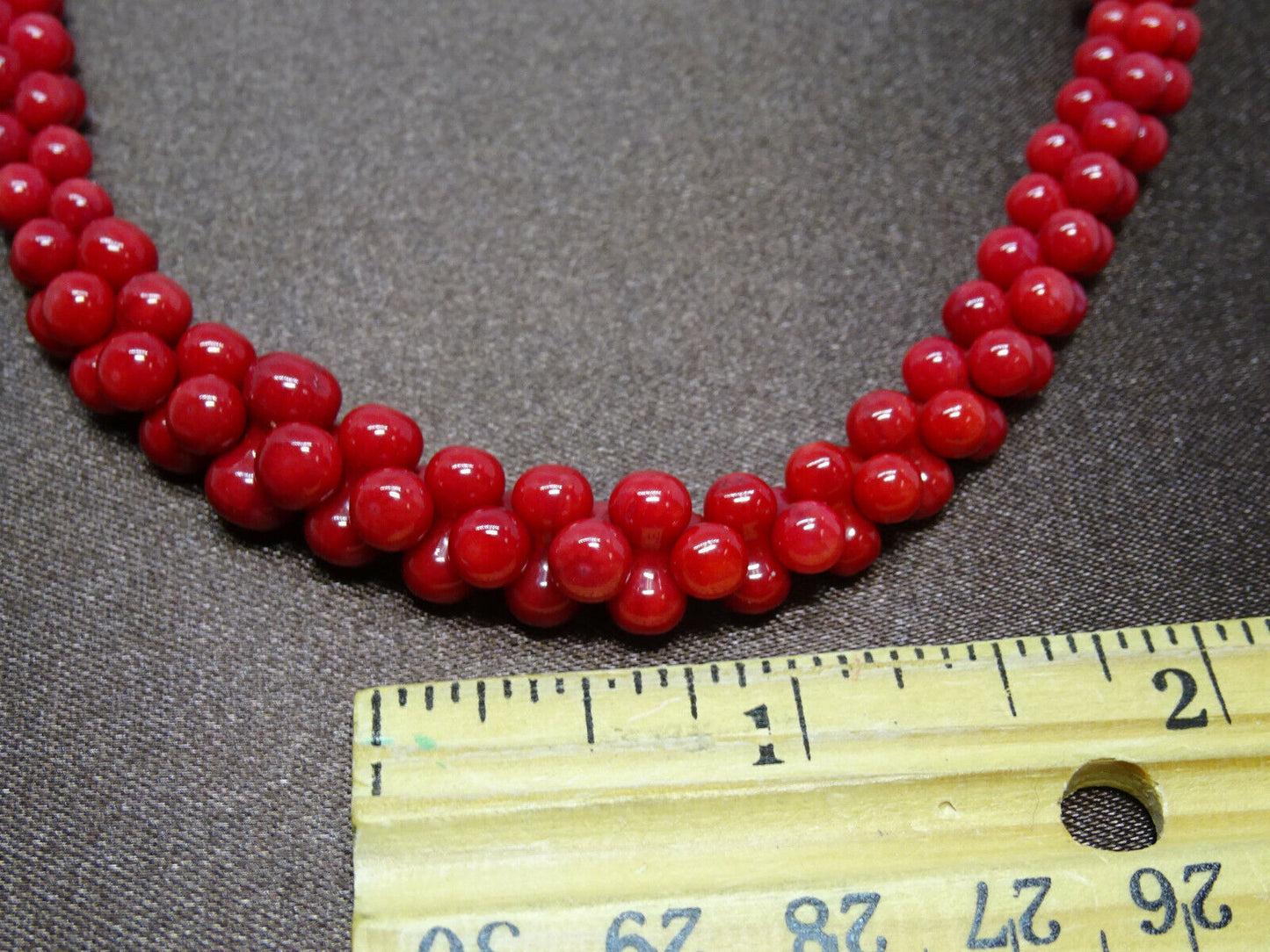 New Jay King Mine Finds Coral Graduated Bead Cluster Necklace DTR Sterling Clasp