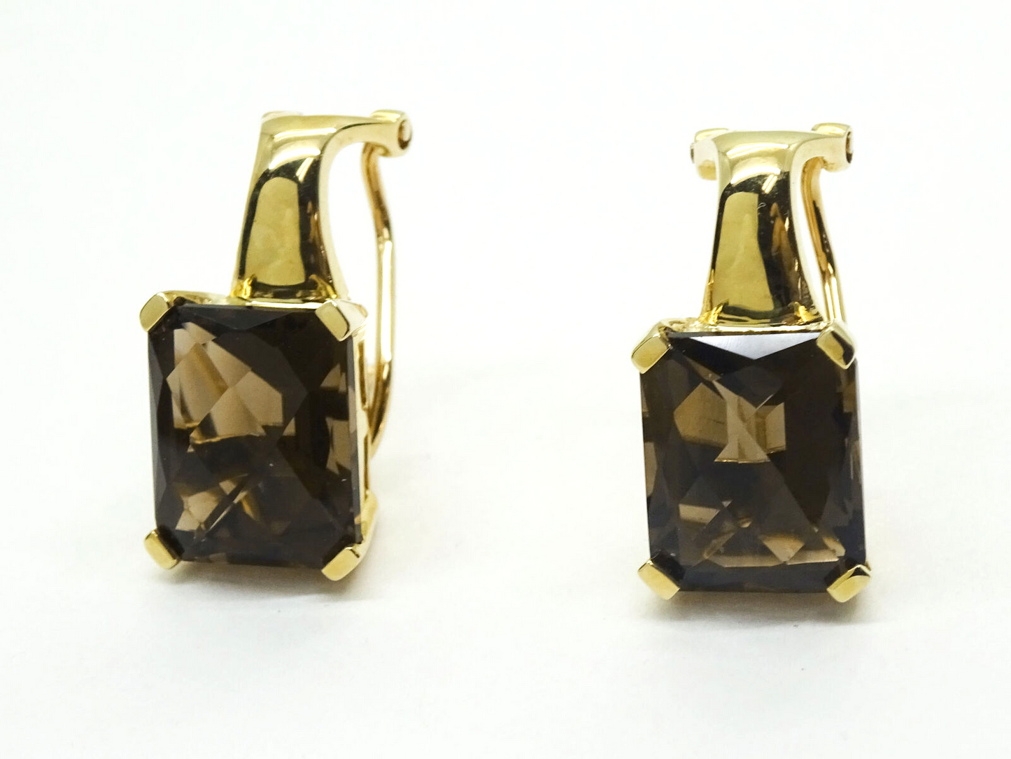 9ct tw Fantasy Cut Smoky Topaz Pendant Earrings Suite Set 10k Gold