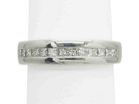 Men's 1.30ct tw Channel Princess Diamond 6mm Band Ring Platinum Size 12.25
