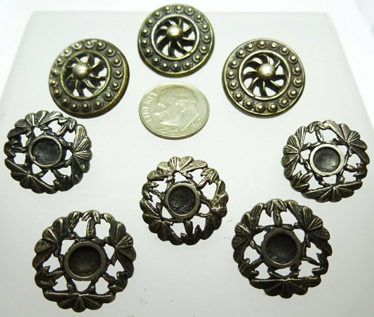 Vintage 925 Sterling Silver Buttons, Antique Lot of 8 Buttons, 34 grams, 2 Sets
