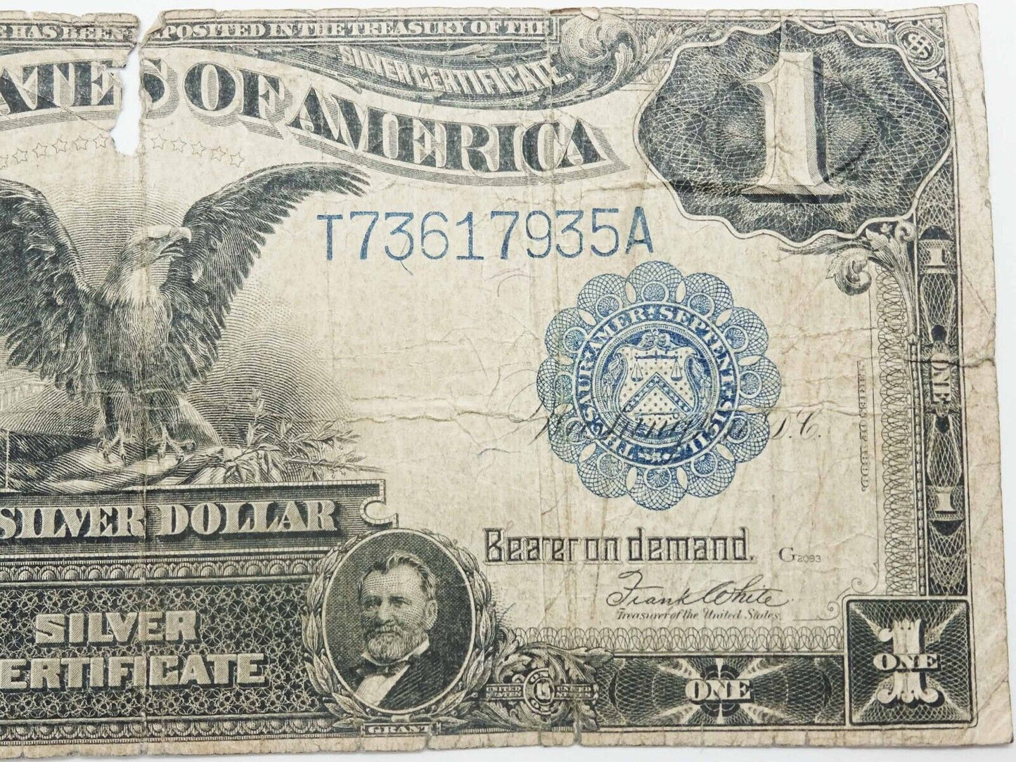 1899 $1 Black Eagle Silver Certificate Large Note T73617935A