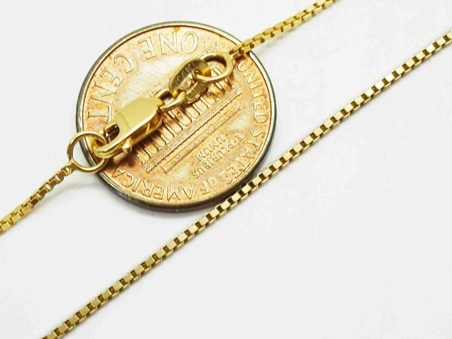 Thin Box Chain Necklace 14k Gold