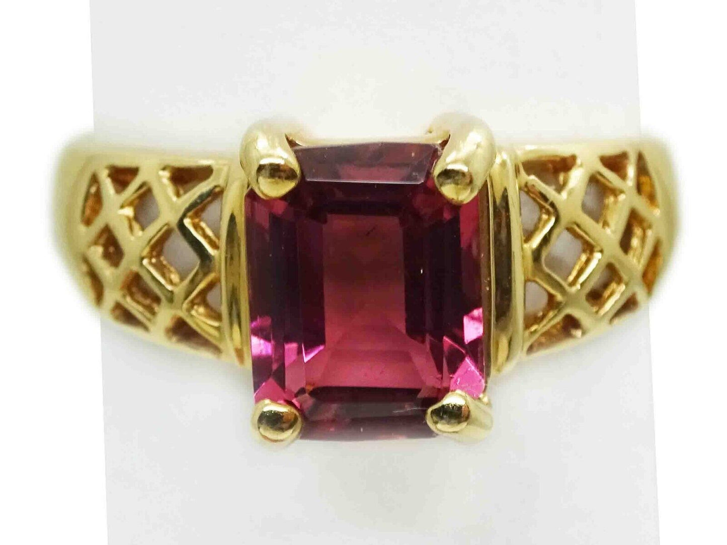 1.50ct Natural Pink Tourmaline Filigree Ring CID 14k Gold Size 6.25