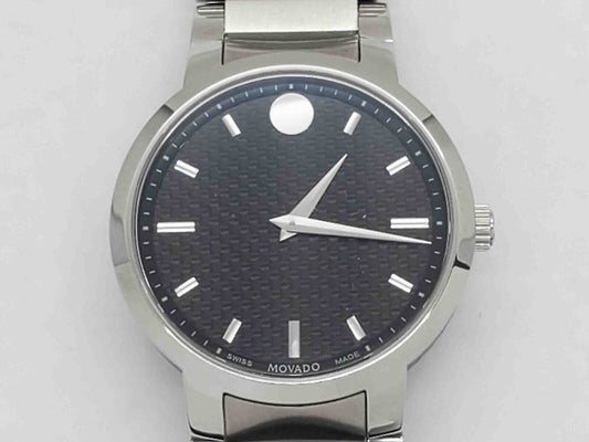 Movado Men's Silver 42mm Gravity Carbon Fiber Wristwatch