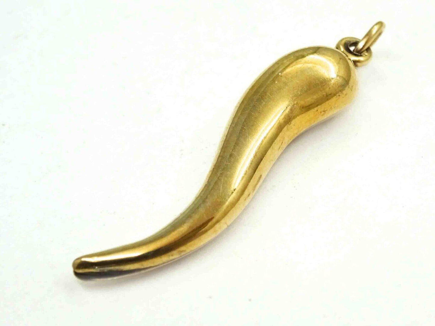 Cornicello Horn Good Luck Charm Pendant 14k Gold 1.0 Grams