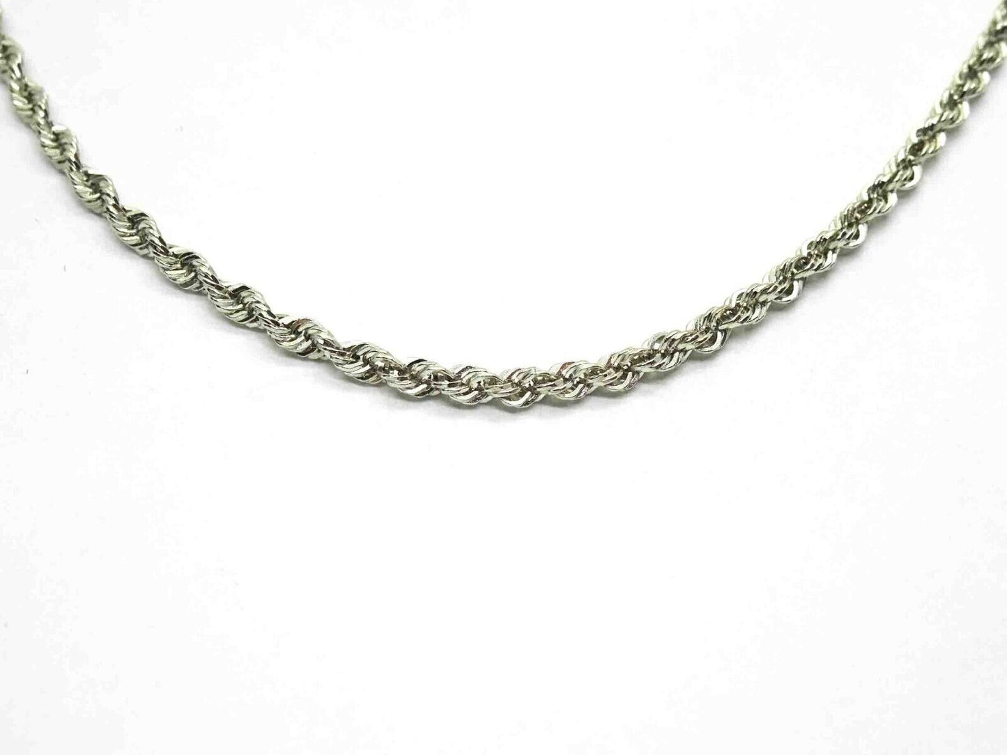 Michael Anthony Designer 2mm Wide Rope Chain Necklace 24" Long 14k White Gold