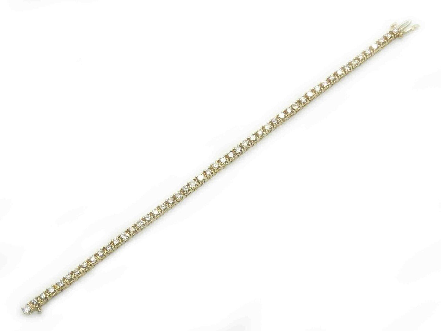 Estate 5ct tw Natural Diamond 3mm Wide Tennis Bracelet 14k Gold