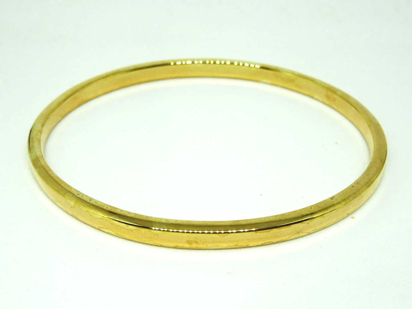 Thin Oval Sterling Silver Vermeil Bangle Bracelet 7.5"