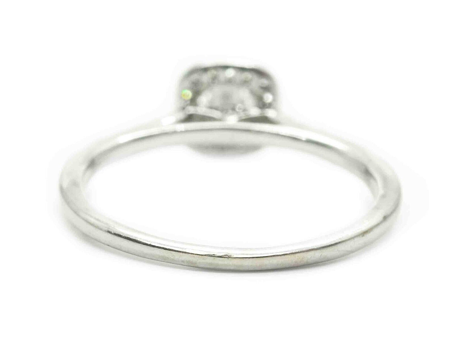 0.73ct tw Natural Diamond Halo Engagement Band Ring 10k White Gold Size 5.5