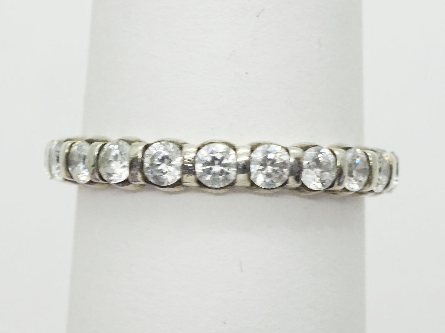 2.20ct tw CZ Eternity Sterling Silver Band Ring Size 10