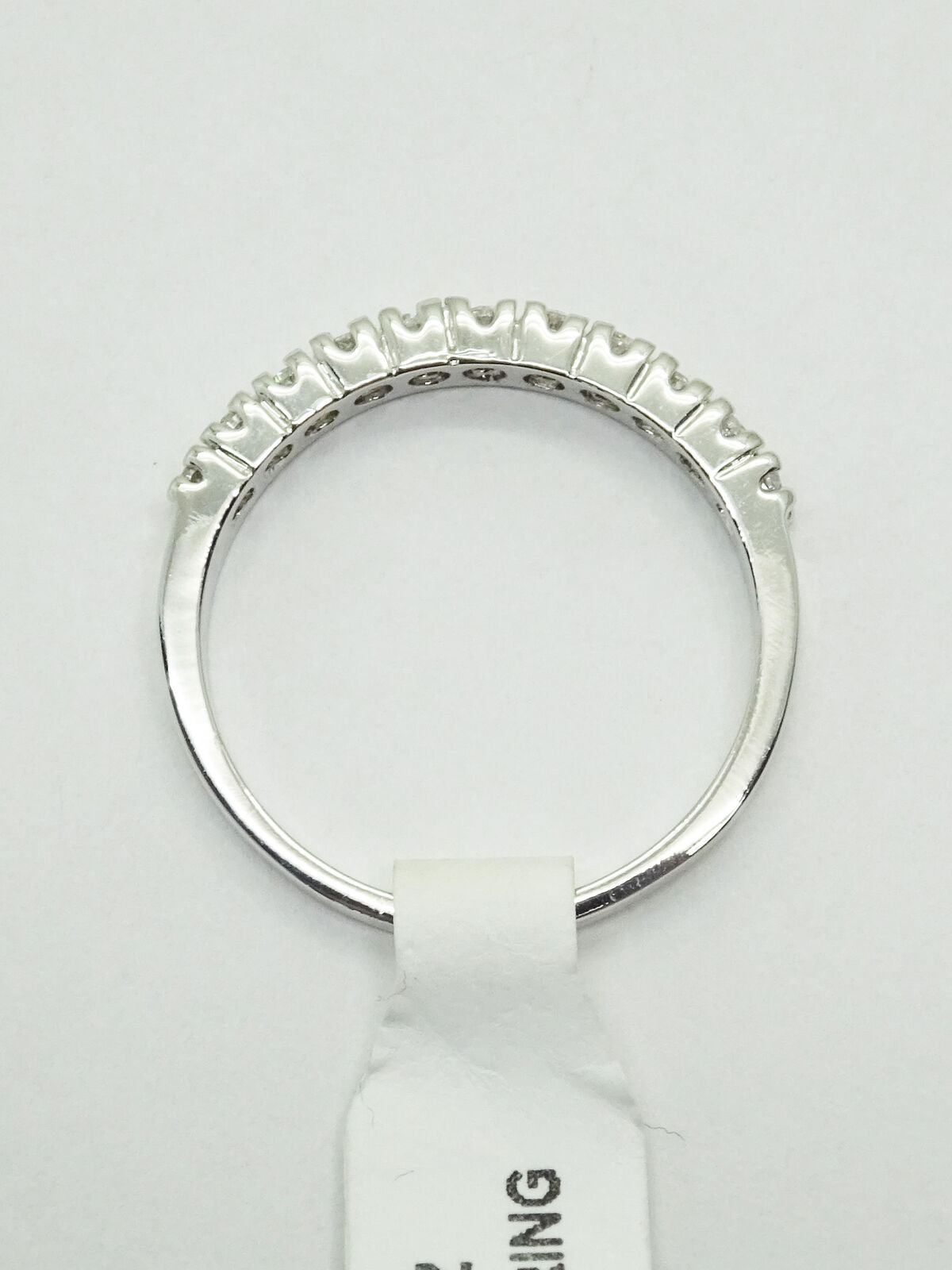 0.5ct tw CZ Semi-Eternity Band Ring Size 9 Rhodium Plated